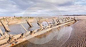 The Abana shipwreck near Blackpool, Lancashire