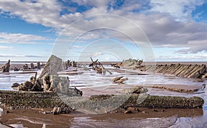 The Abana shipwreck near Blackpool, Lancashire