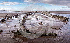 The Abana shipwreck near Blackpool, Lancashire