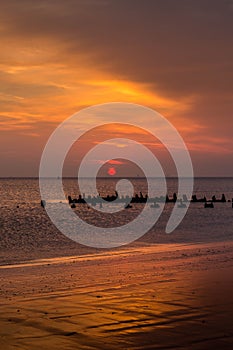 The Abana shipwreck at sunset in Lancashire, UK