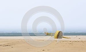 Abandon buoy at the beach at armona island Coast