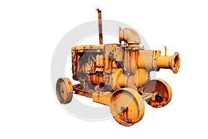 Abandon , old Large pumping engines  water pump , diesel engine .isolated on white background