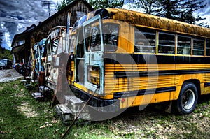 Abandon school bus photo