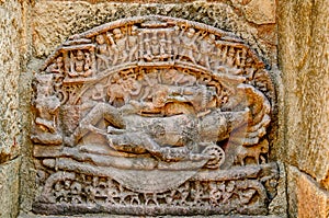 Abandon statue of Lord Vishnu The Sun Temple, Modhera in Gujarat