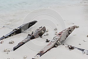Abandon wood from part of ship