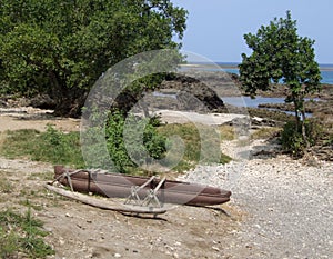 Abandoned aboriginal catamaran