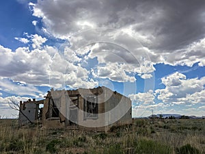 Abandoned adobe house