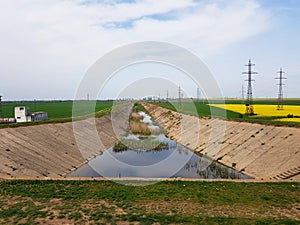 Abandoned agricultural irrigation channel canal irigatii abandonat