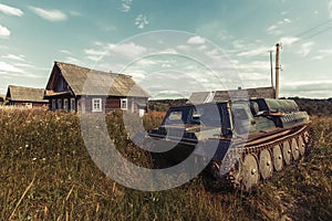 Abandoned all-terrain vehicle in the Russian hinterland.