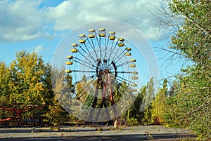 The abandoned amusement park in Pripyat following the nuclear disaster at Chernobyl