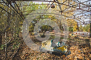 Abandoned amusement park in Pripyat ghost town, Chernobyl.