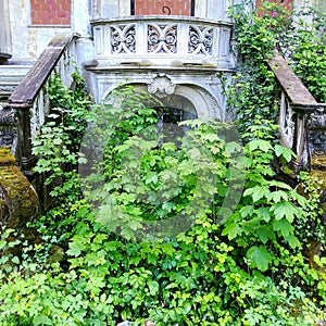 Abandoned Villa Becker in Turin city, Italy. Art, architecture and splendour photo