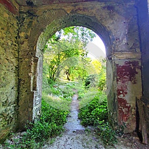 Abandoned Villa Becker in Turin city, Italy. Art, architecture and splendour photo