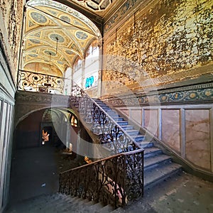 Abandoned Villa Becker in Turin city, Italy. Art, architecture and splendour photo