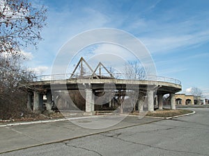 Abandoned; architectural; architecture; balcan; balkan; building; city; concrete; danger; depressive; downtown; expressway; fright photo