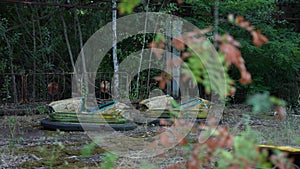 Abandoned autodrome in Pripyat in Chernobyl zone