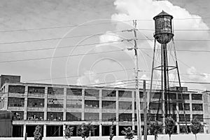 Abandoned Automotive plant. Closed and in disrepair, former auto factories deteriorate and create city blight