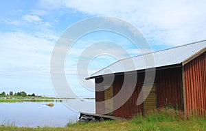 Abandoned barn near the sea