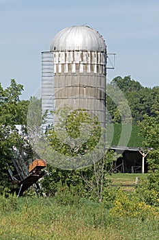 An Abandoned Barn and Silo