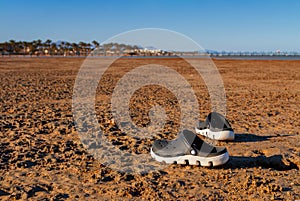 Abandoned beach slippers