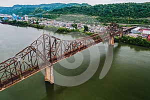 Abandoned Bellaire Interstate Toll Bridge - Ohio River - Bellaire, Ohio & Benwood, West Virginia