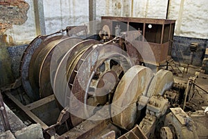 Abandoned big pulley mine.