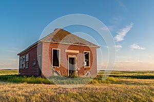 The abandoned Bissell, SK one-room schoolhouse