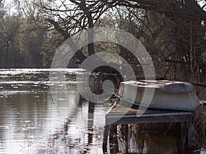 Abandoned boat on the bank