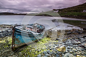Abandoned boat on Isle of Lewis photo
