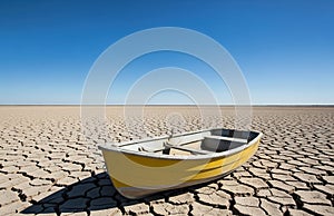 Abandoned Boat on Parched Ground