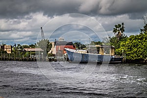 Abandoned boat Tarpon Springs in Florida