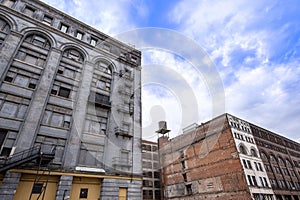 An abandoned brick building