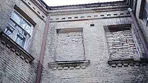 Abandoned brick building, place for torturing people, no way out of difficulty
