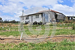 Abandoned broken old farm house in Western Australia outback