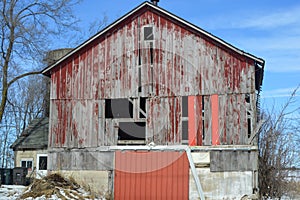 Abandoned, Broken, Red Barn, Neglected