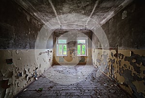 Abandoned building empty room inside