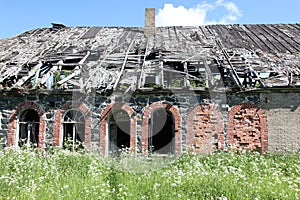 Abandoned building facade