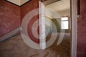 Abandoned building in ghost town Kolmanskoppe, namibia