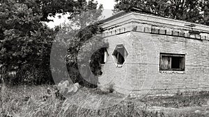 Abandoned building hdr black and white b&w landscape