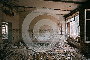 Abandoned Building Interior. Chernobyl Disasters