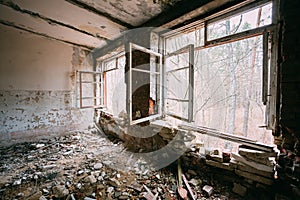 Abandoned Building Interior. Chernobyl Disasters