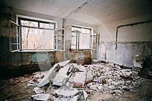 Abandoned Building Interior. Chernobyl Disasters