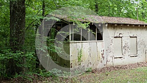 Abandoned building at Lake Powhatan in the Appalachian Mountains