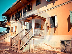 Abandoned building over time and visible parts old and rusty condition.