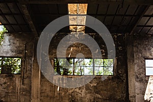 Abandoned building in a port.