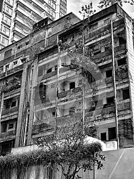 Abandoned building ready for demolition in HCMC Vietnam