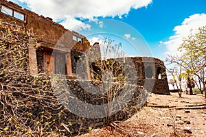 An abandoned building at the shores of Lake Chala in Kenya /Tanzania border photo