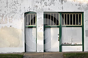 Abandoned Building with White Facade