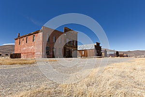 Abandoned buildings in Bodie Ghost Town Historic State Park, Cal