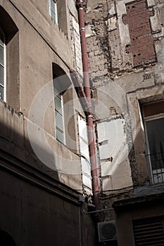 abandoned buildings in the city photo